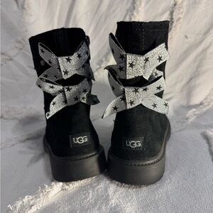 UGG Tilli Kids Black Suede Footwear